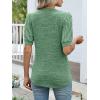 imageANRABESS Womens Tops Puff Short Sleeve Henley Shirt Dressy Casual Blouses Summer Sweater 2026 Spring Business Cute TunicsGreen