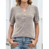 imageANRABESS Womens Tops Puff Short Sleeve Henley Shirt Dressy Casual Blouses Summer Sweater 2026 Spring Business Cute TunicsKhaki