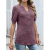 imageANRABESS Womens Tops Puff Short Sleeve Henley Shirt Dressy Casual Blouses Summer Sweater 2026 Spring Business Cute TunicsPurple