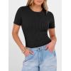 imageANRABESS Womens Tops Short Sleeve Crewneck Shirts Slim Fit Ribbed Knit Lightweight Sweater 2026 Summer Dressy Casual TShirtsBlack