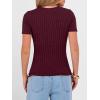 imageANRABESS Womens Tops Short Sleeve Crewneck Shirts Slim Fit Ribbed Knit Lightweight Sweater 2026 Summer Dressy Casual TShirtsBurgundy