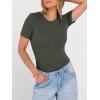 imageANRABESS Womens Tops Short Sleeve Crewneck Shirts Slim Fit Ribbed Knit Lightweight Sweater 2026 Summer Dressy Casual TShirtsDeep Green