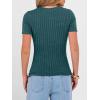 imageANRABESS Womens Tops Short Sleeve Crewneck Shirts Slim Fit Ribbed Knit Lightweight Sweater 2026 Summer Dressy Casual TShirtsTeal
