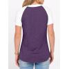 imageANRABESS Womens Tops Short Sleeve Henley Shirts Summer V Neck Color Block Tunic T Shirts Casual Blouses Work Trendy ClothesPurple