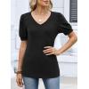 imageANRABESS Womens Tops Short Sleeve Sweaters Dressy Casual V Neck Summer Tunic Blouses Cute Work Shirts 2026 Trendy ClothesBlack