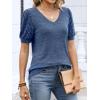 imageANRABESS Womens Tops Short Sleeve Sweaters Dressy Casual V Neck Summer Tunic Blouses Cute Work Shirts 2026 Trendy ClothesBlue