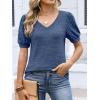 imageANRABESS Womens Tops Short Sleeve Sweaters Dressy Casual V Neck Summer Tunic Blouses Cute Work Shirts 2026 Trendy ClothesBlue