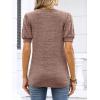 imageANRABESS Womens Tops Short Sleeve Sweaters Dressy Casual V Neck Summer Tunic Blouses Cute Work Shirts 2026 Trendy ClothesBurnt Tan