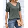 imageANRABESS Womens Tops Short Sleeve Sweaters Dressy Casual V Neck Summer Tunic Blouses Cute Work Shirts 2026 Trendy ClothesDeep Green
