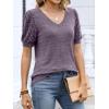 imageANRABESS Womens Tops Short Sleeve Sweaters Dressy Casual V Neck Summer Tunic Blouses Cute Work Shirts 2026 Trendy ClothesPurple
