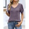 imageANRABESS Womens Tops Short Sleeve Sweaters Dressy Casual V Neck Summer Tunic Blouses Cute Work Shirts 2026 Trendy ClothesPurple