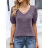 imageANRABESS Womens Tops Short Sleeve Sweaters Dressy Casual V Neck Summer Tunic Blouses Cute Work Shirts 2026 Trendy ClothesPurple