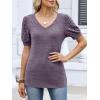 imageANRABESS Womens Tops Short Sleeve Sweaters Dressy Casual V Neck Summer Tunic Blouses Cute Work Shirts 2026 Trendy ClothesPurple