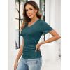 imageANRABESS Womens Tops Short Sleeve V Neck Shirts Slim Fit Ribbed Knit Shirt 2026 Summer Dressy Casual Lightweight SweatersLake Blue