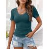 imageANRABESS Womens Tops Short Sleeve V Neck Shirts Slim Fit Ribbed Knit Shirt 2026 Summer Dressy Casual Lightweight SweatersLake Blue