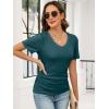 imageANRABESS Womens Tops Short Sleeve V Neck Shirts Slim Fit Ribbed Knit Shirt 2026 Summer Dressy Casual Lightweight SweatersLake Blue