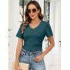 imageANRABESS Womens Tops Short Sleeve V Neck Shirts Slim Fit Ribbed Knit Shirt 2026 Summer Dressy Casual Lightweight SweatersLake Blue