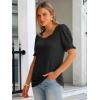 imageANRABESS Womens Tops Summer Dressy Casual Work Blouses Square Neck Ruffle Short Sleeve Tee Shirts 2026 Fashion Tunic SweaterBlack