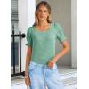 imageANRABESS Womens Tops Summer Dressy Casual Work Blouses Square Neck Ruffle Short Sleeve Tee Shirts 2026 Fashion Tunic SweaterGreen