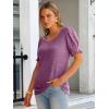 imageANRABESS Womens Tops Summer Dressy Casual Work Blouses Square Neck Ruffle Short Sleeve Tee Shirts 2026 Fashion Tunic SweaterPurple