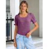 imageANRABESS Womens Tops Summer Dressy Casual Work Blouses Square Neck Ruffle Short Sleeve Tee Shirts 2026 Fashion Tunic SweaterPurple
