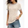 imageANRABESS Womens Tops Summer Short Sleeve Shirts Dressy Casual Color Block Work Blouse 2026 Spring Trendy Lightweight SweaterBeige