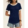 imageANRABESS Womens Tops Summer Short Sleeve Shirts Dressy Casual Color Block Work Blouse 2026 Spring Trendy Lightweight SweaterDeep Blue