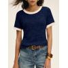 imageANRABESS Womens Tops Summer Short Sleeve Shirts Dressy Casual Color Block Work Blouse 2026 Spring Trendy Lightweight SweaterDeep Blue