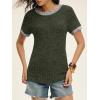 imageANRABESS Womens Tops Summer Short Sleeve Shirts Dressy Casual Color Block Work Blouse 2026 Spring Trendy Lightweight SweaterDeep Green