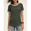 imageANRABESS Womens Tops Summer Short Sleeve Shirts Dressy Casual Color Block Work Blouse 2026 Spring Trendy Lightweight SweaterDeep Green