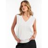 imageANRABESS Womens V Neck Tank Tops Sleeveless Knit Summer Sweater Shirts 2026 Trendy Business Casual Dressy Work OutfitsWhite