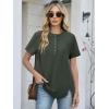 imageANRABESS Womens Waffle Knit Tops Summer Short Sleeve Henley Shirts Dressy Casual Blouse 2026 Spring Loose Tunics OutfitsArmy Green