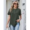 imageANRABESS Womens Waffle Knit Tops Summer Short Sleeve Henley Shirts Dressy Casual Blouse 2026 Spring Loose Tunics OutfitsArmy Green