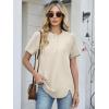 imageANRABESS Womens Waffle Knit Tops Summer Short Sleeve Henley Shirts Dressy Casual Blouse 2026 Spring Loose Tunics OutfitsBeige