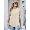 imageANRABESS Womens Waffle Knit Tops Summer Short Sleeve Henley Shirts Dressy Casual Blouse 2026 Spring Loose Tunics OutfitsBeige