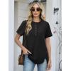 imageANRABESS Womens Waffle Knit Tops Summer Short Sleeve Henley Shirts Dressy Casual Blouse 2026 Spring Loose Tunics OutfitsBlack