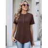 imageANRABESS Womens Waffle Knit Tops Summer Short Sleeve Henley Shirts Dressy Casual Blouse 2026 Spring Loose Tunics OutfitsBrown