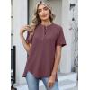 imageANRABESS Womens Waffle Knit Tops Summer Short Sleeve Henley Shirts Dressy Casual Blouse 2026 Spring Loose Tunics OutfitsMauve