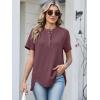 imageANRABESS Womens Waffle Knit Tops Summer Short Sleeve Henley Shirts Dressy Casual Blouse 2026 Spring Loose Tunics OutfitsMauve