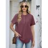 imageANRABESS Womens Waffle Knit Tops Summer Short Sleeve Henley Shirts Dressy Casual Blouse 2026 Spring Loose Tunics OutfitsMauve