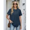 imageANRABESS Womens Waffle Knit Tops Summer Short Sleeve Henley Shirts Dressy Casual Blouse 2026 Spring Loose Tunics OutfitsNavy Blue