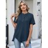 imageANRABESS Womens Waffle Knit Tops Summer Short Sleeve Henley Shirts Dressy Casual Blouse 2026 Spring Loose Tunics OutfitsNavy Blue