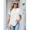 imageANRABESS Womens Waffle Knit Tops Summer Short Sleeve Henley Shirts Dressy Casual Blouse 2026 Spring Loose Tunics OutfitsWhite