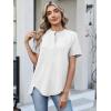 imageANRABESS Womens Waffle Knit Tops Summer Short Sleeve Henley Shirts Dressy Casual Blouse 2026 Spring Loose Tunics OutfitsWhite