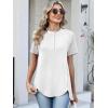 imageANRABESS Womens Waffle Knit Tops Summer Short Sleeve Henley Shirts Dressy Casual Blouse 2026 Spring Loose Tunics OutfitsWhite
