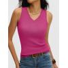 imageANRABESS Womens Wool Blend Tank Tops V Neck Sleeveless Sweater Business Casual Work Knit Shirts Slim Fit 2026 Summer OutfitsHot Pink