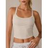 imageANRABESS Womens Workout Tops Ribbed Crop Tank Backless Sleeveless Scoop Neck Going Out Camis Shirts 2026 Summer Gym ClothesOatmeal