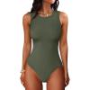 imageANRABESS Bodysuits for Women Summer Ribbed Knit Sleeveless Tank Tops Sexy Slim Fitted Bodysuit Top 2026 Trendy OutfitsArmy Green