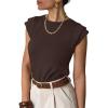 imageANRABESS Business Casual Tops for Womens Cap Sleeve Summer Dressy Shirts 2026 Trendy Work Office Outfits ClothingDark Coffee