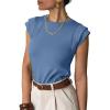 imageANRABESS Business Casual Tops for Womens Cap Sleeve Summer Dressy Shirts 2026 Trendy Work Office Outfits ClothingDeep Blue
